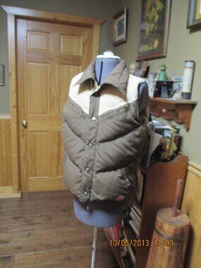 Mens vtg Camel 70s 100 goose down vest westen vibe Med reversible snap front